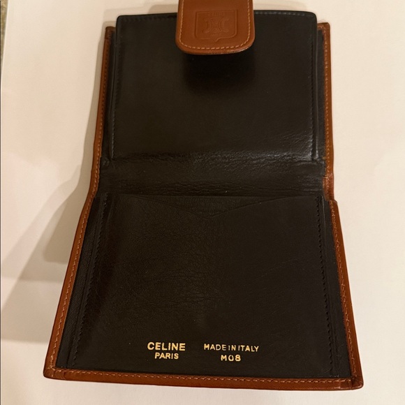Celine Kisslock Black and Brown Leather Wallet - Picture 8 of 14